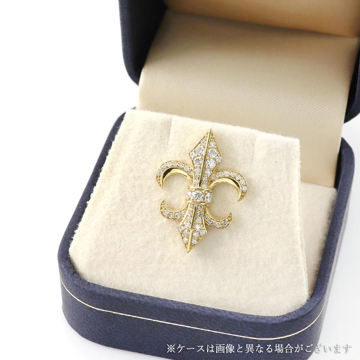 K18YG 百合の紋章 ブローチ_11