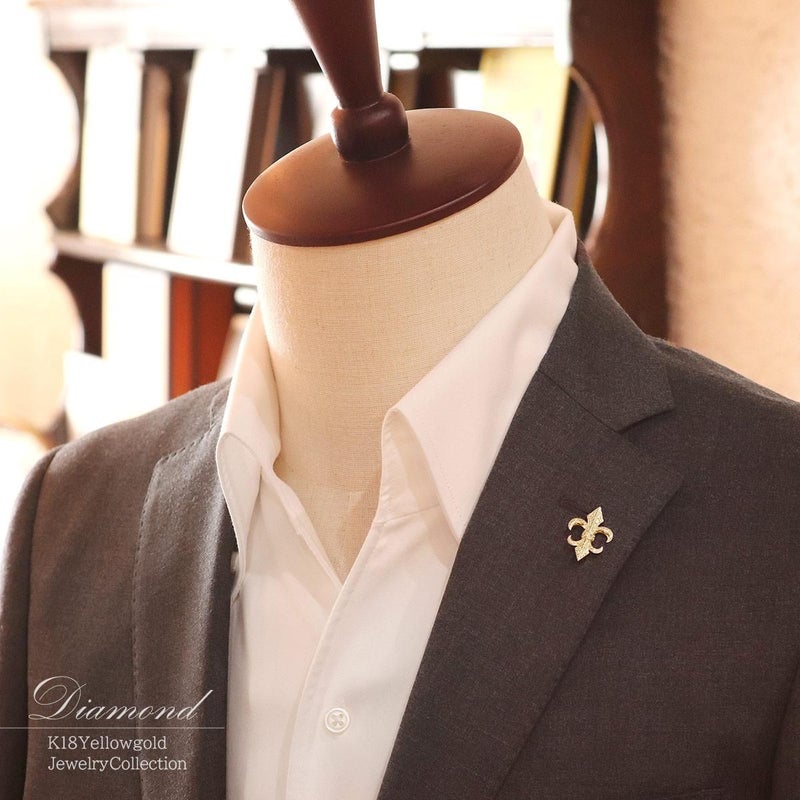 K18YG 百合の紋章 ブローチ_12