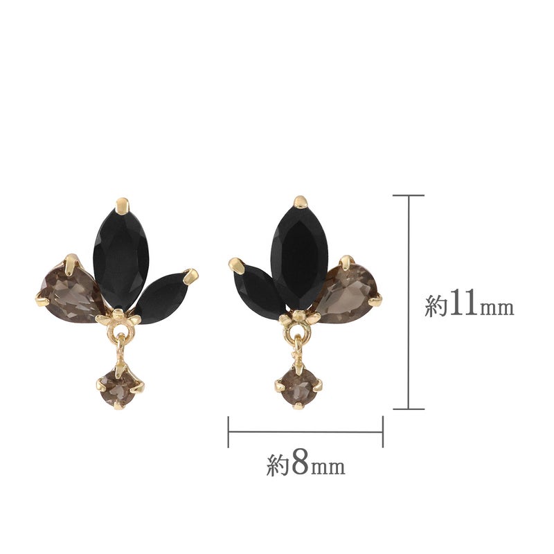 K10YG スモーキークォーツ＆オニキスピアス_05