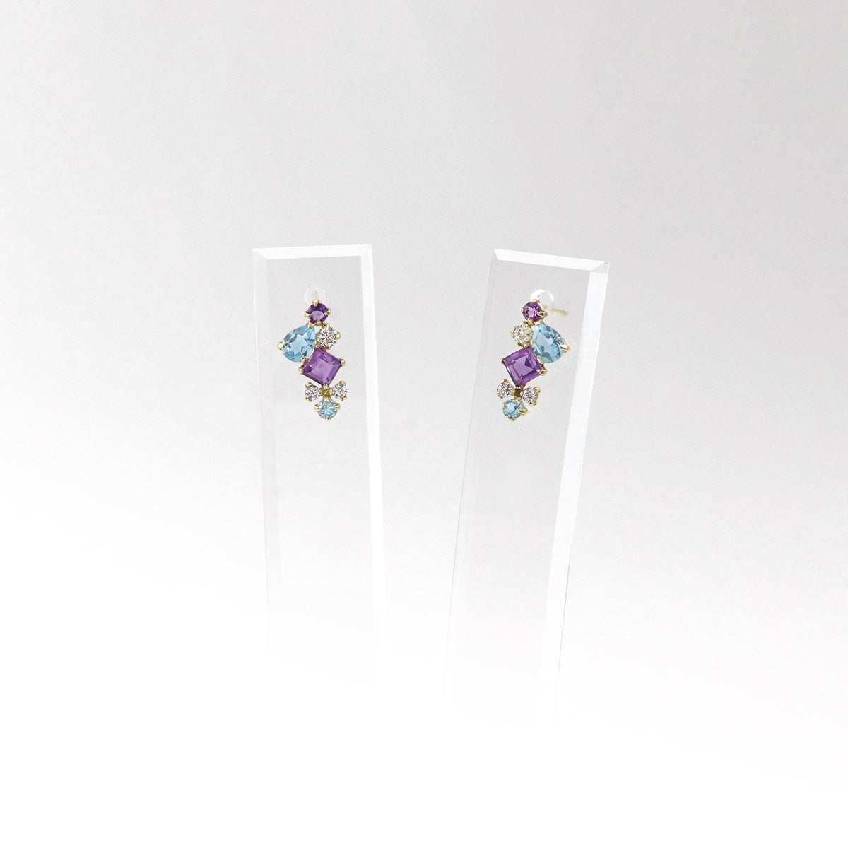 K10YG アメジスト＆ブルートパーズ＆ジルコニアピアス_10