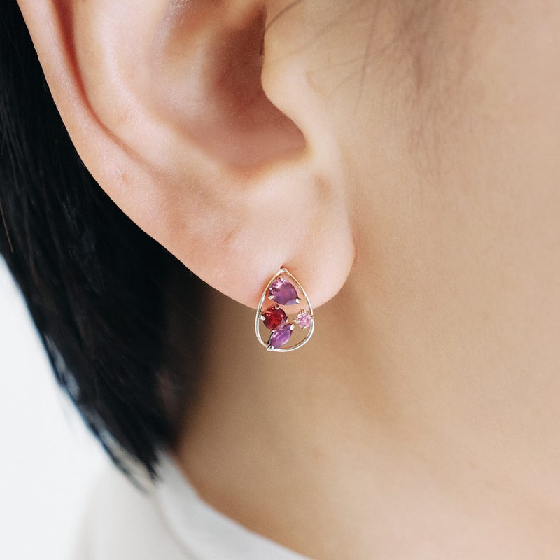 K10YG ガーネット＆ロードライトガーネット＆ピンクトルマリン ピアス_04