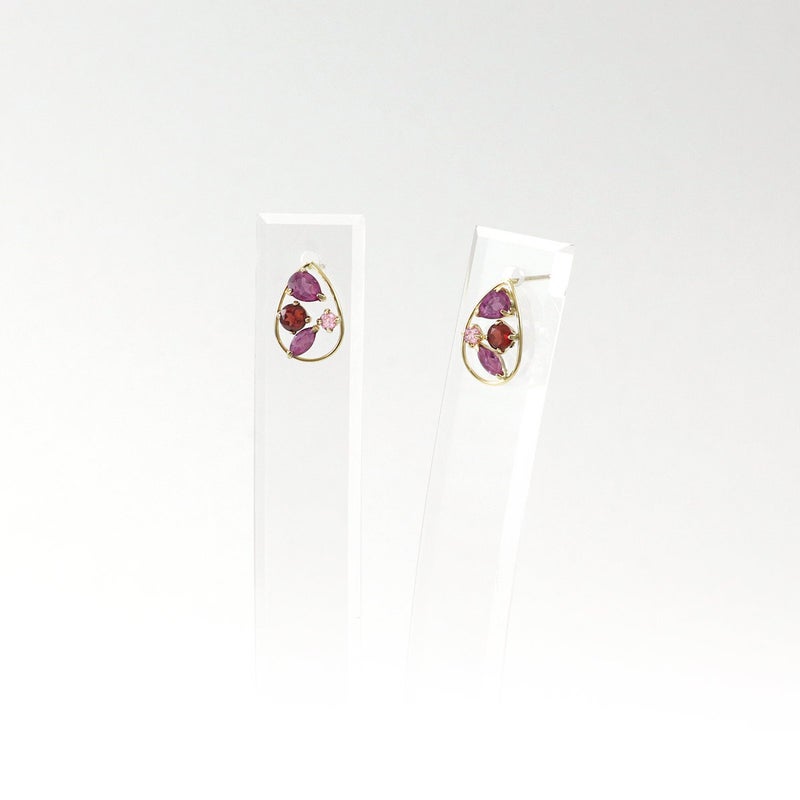 K10YG ガーネット＆ロードライトガーネット＆ピンクトルマリン ピアス_10
