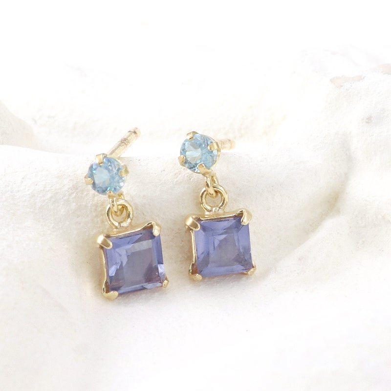 K10YG ブルートパーズ＆アイオライトピアス_02