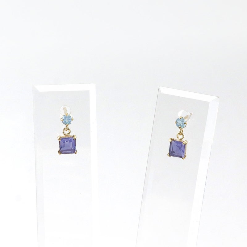 K10YG ブルートパーズ＆アイオライトピアス_03