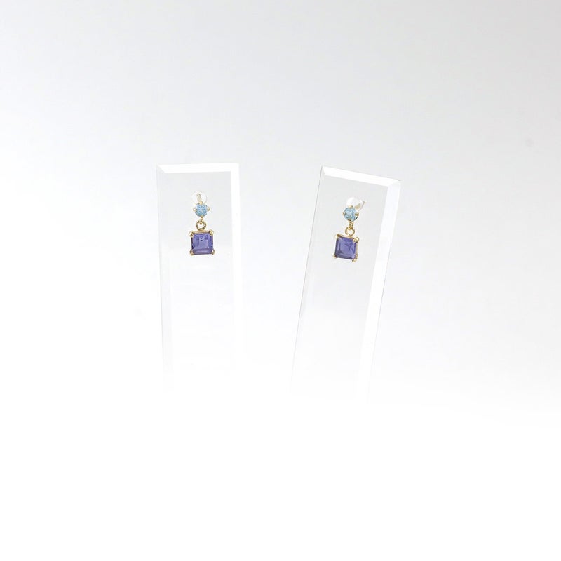 K10YG ブルートパーズ＆アイオライトピアス_10