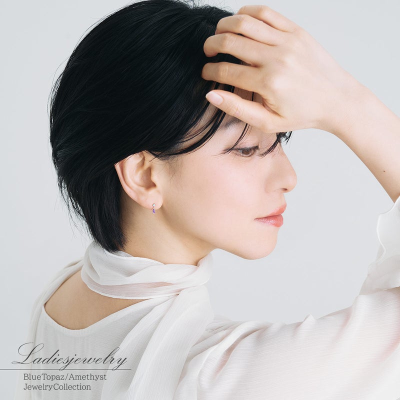 K10YG ブルートパーズ＆アメジストピアス_11