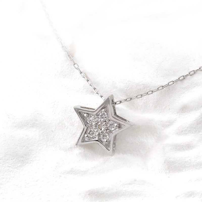 Pt900 ダイヤモンド スターモチーフネックレス_02