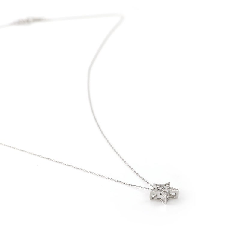 Pt900 ダイヤモンド スターモチーフネックレス_09