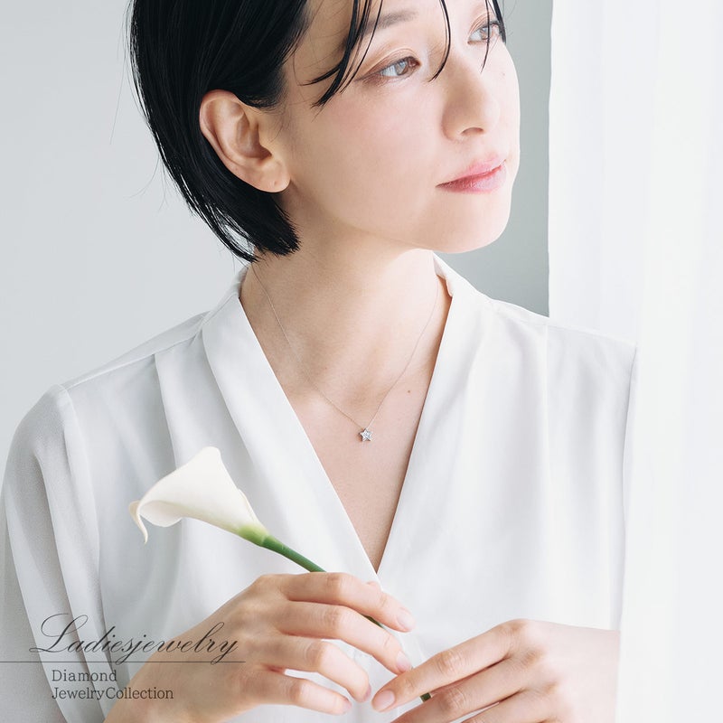 Pt900 ダイヤモンド スターモチーフネックレス_11