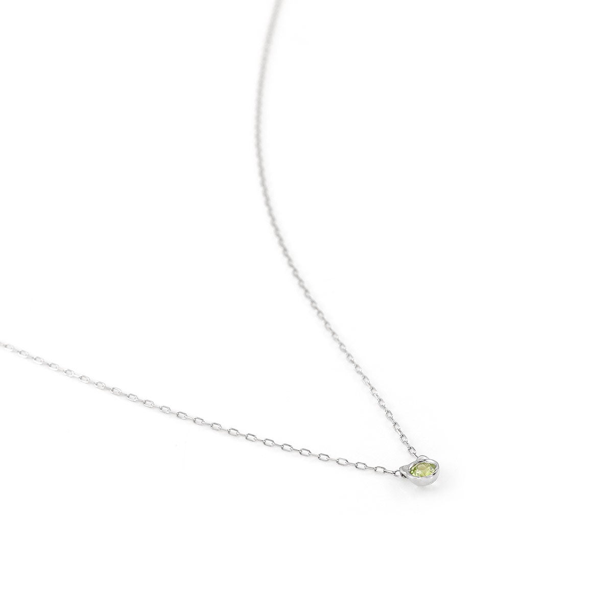 Pt900 ペリドット 猫モチーフネックレス_09