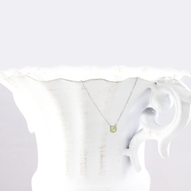 Pt900 ペリドット 猫モチーフネックレス_10