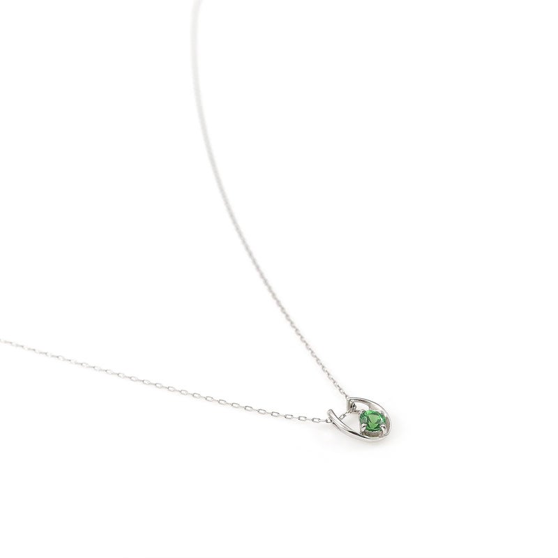 Pt900 グリーンガーネット 馬蹄モチーフネックレス_09