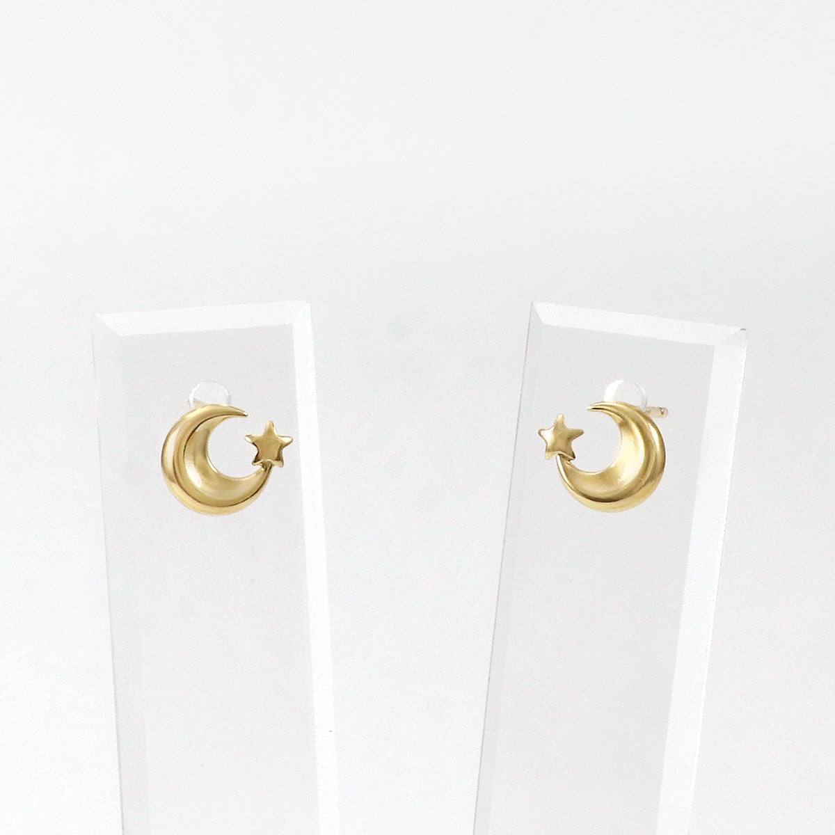 K18YG 星＆三日月 ピアス