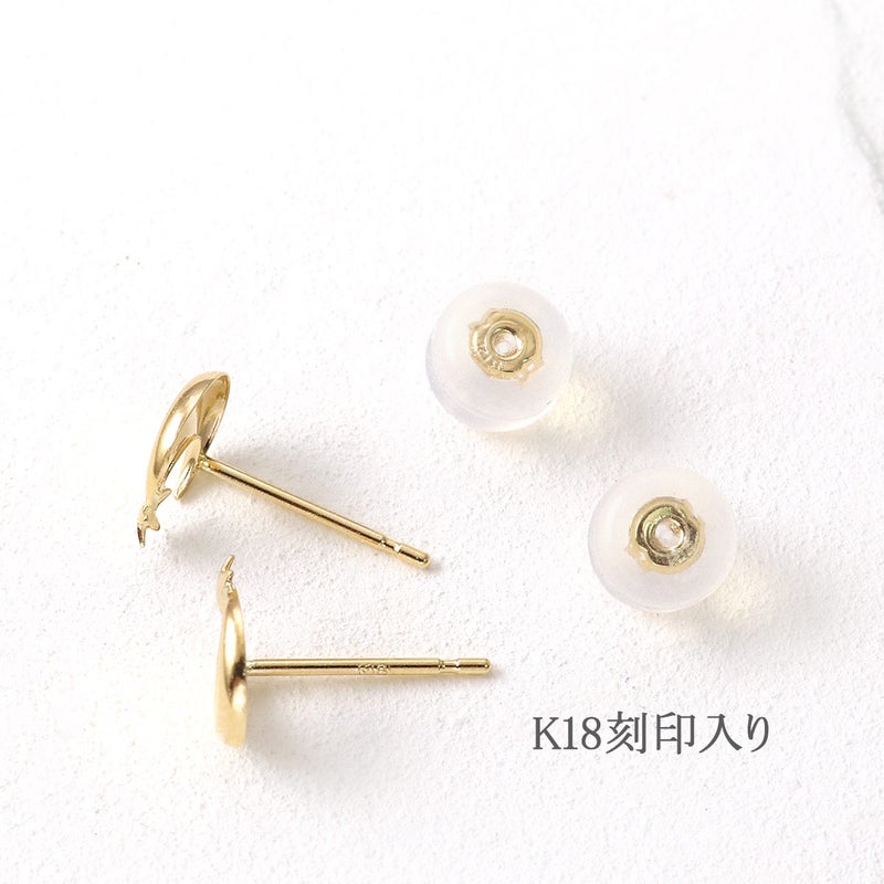 K18YG 星＆三日月 ピアス