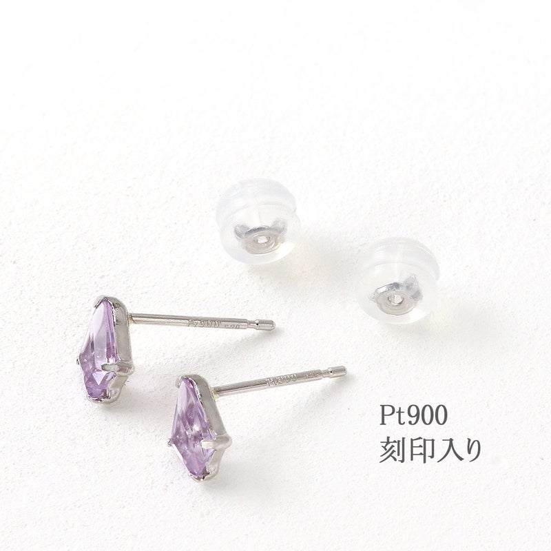 Pt900 アメジストピアス