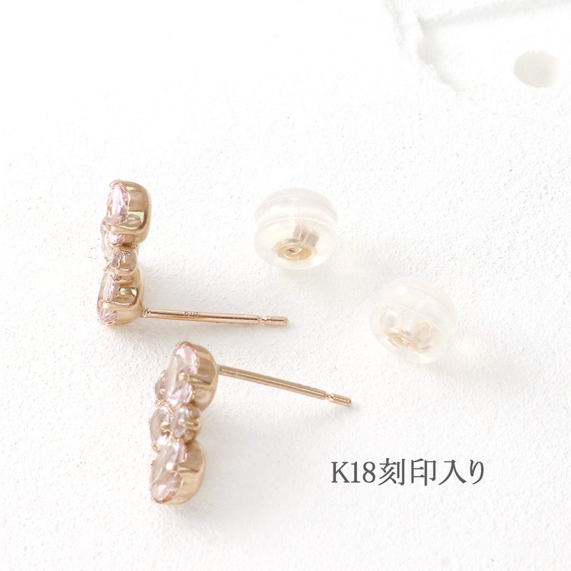 K18PG モルガナイトピアス