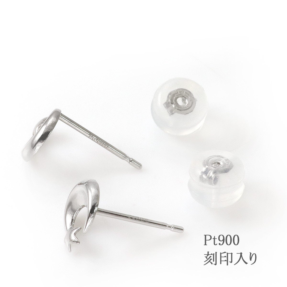 Pt900 星と三日月モチーフ ピアス