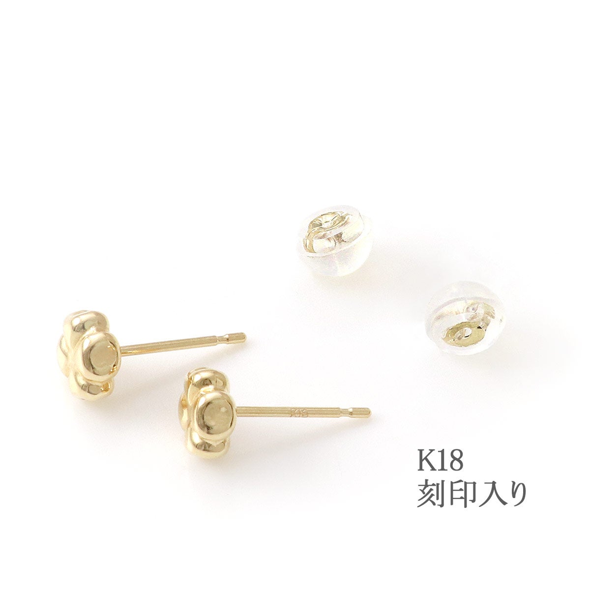K18YG 四つ葉のクローバーモチーフ ピアス