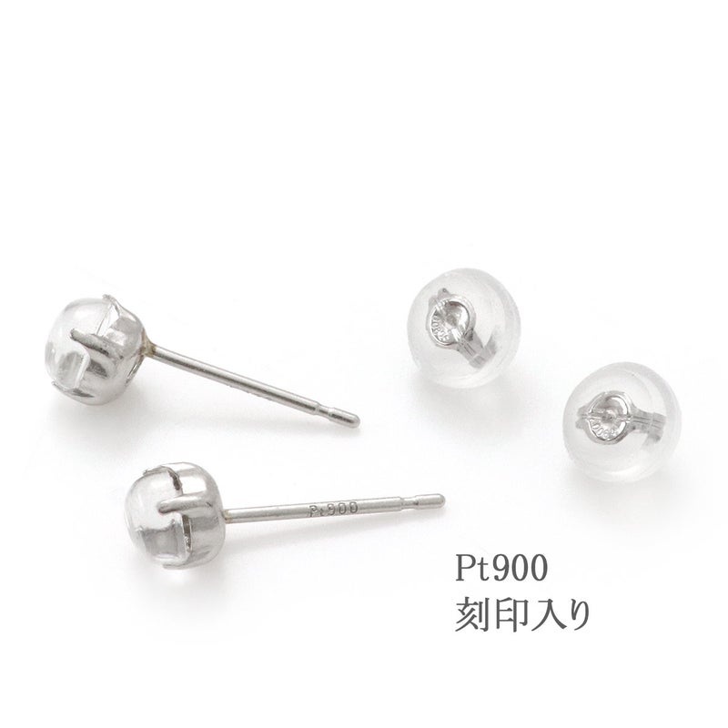Pt900 ムーンストーン 4mm ピアス