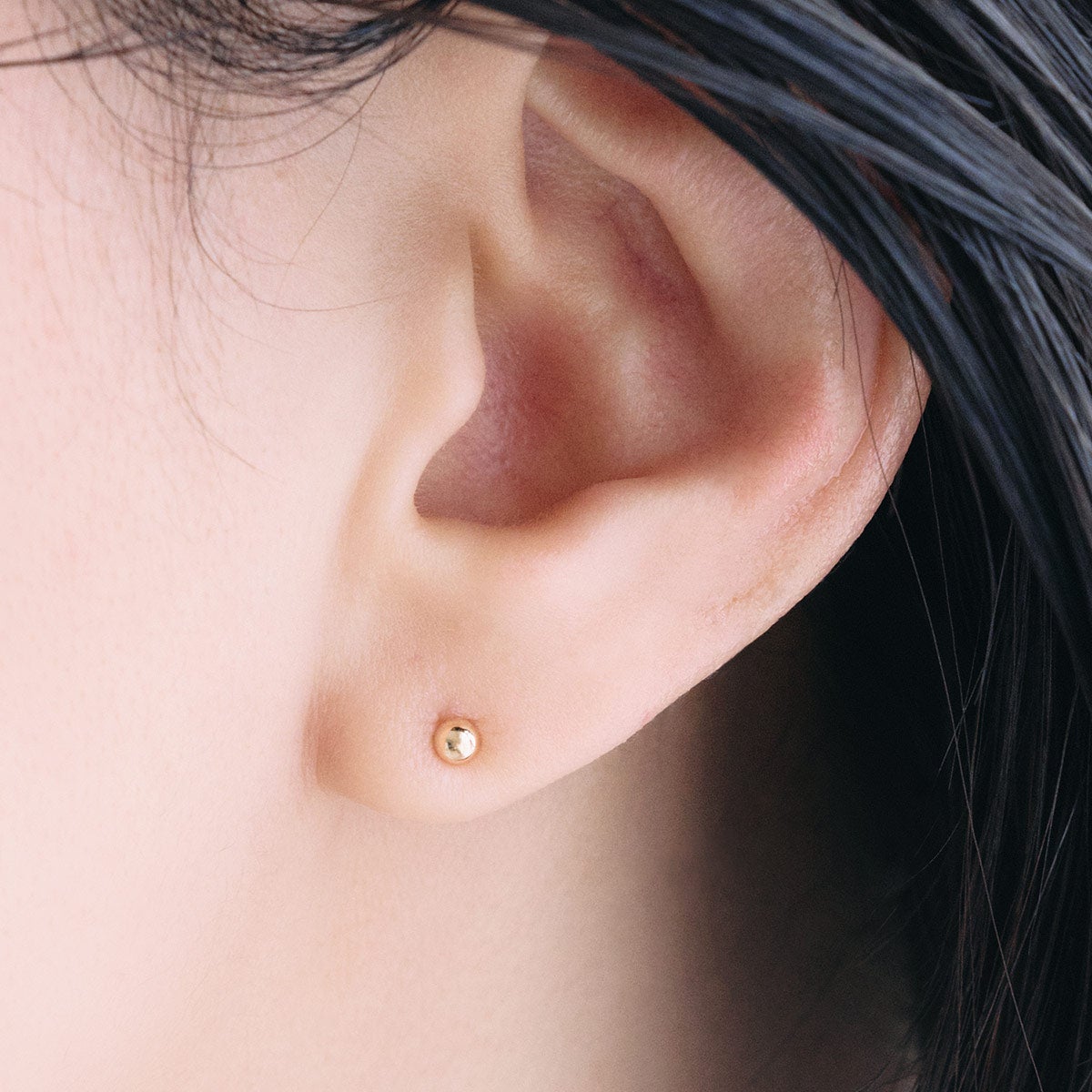 K10YG 3mm 丸玉ピアス