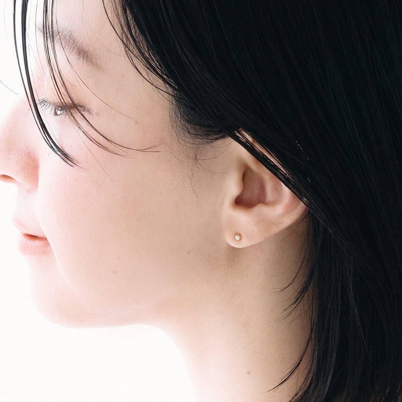 K10YG 3mm 丸玉ピアス