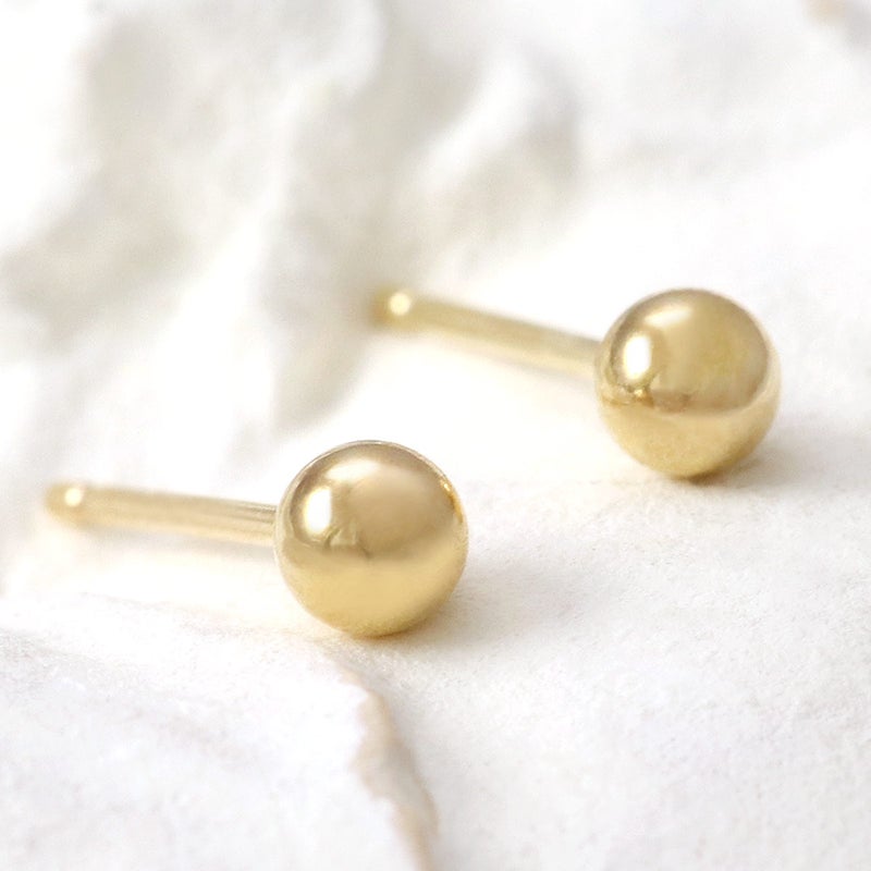 K10YG 3mm 丸玉ピアス