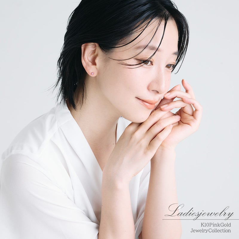 K10PG 4mm モルガナイトピアス