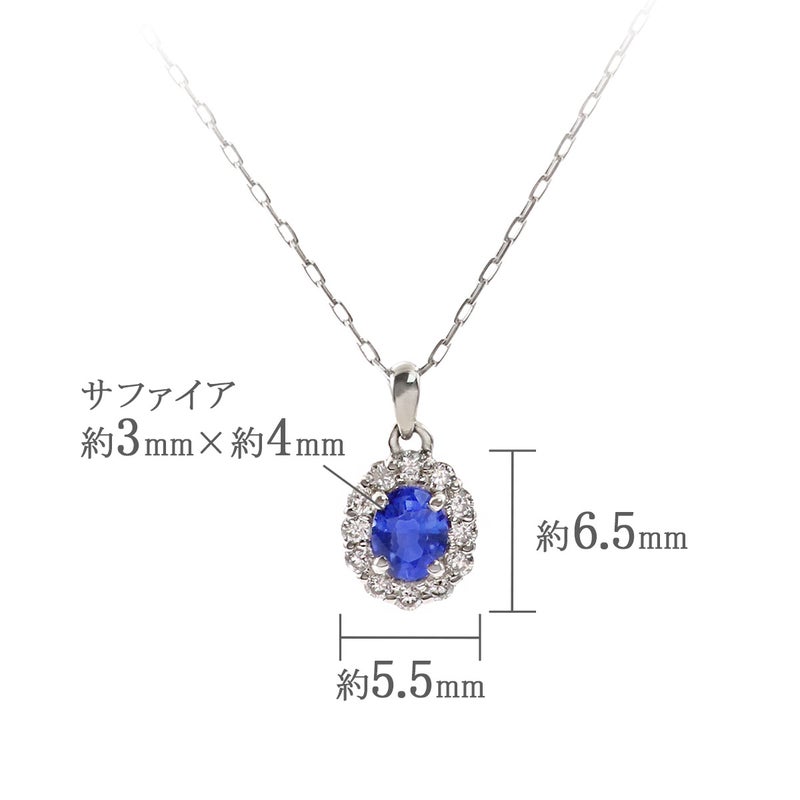 Pt950/Pt900 天然ダイヤモンド＆サファイア スライドチェーン ネックレス